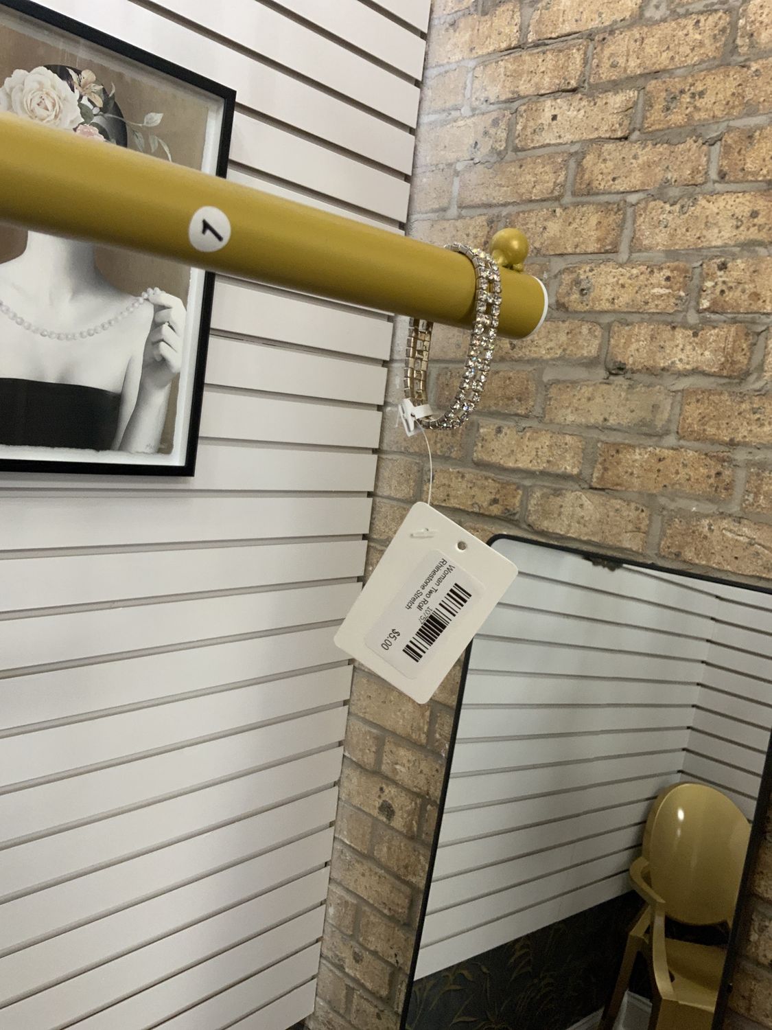 Woman  Two Roll Rhinestone Stretch Bracelet with Silver Plated Setting