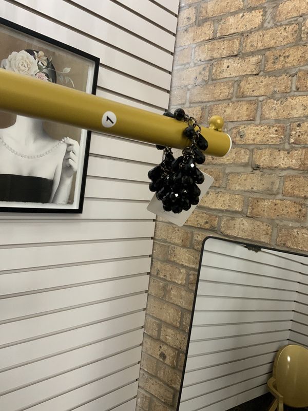 Woman Jet Black Crystal Bead Bracelet with Silver Tone