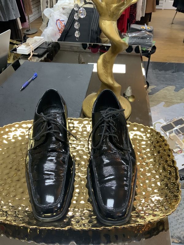 Men Shoes Black Patent Leather Formal Dress Shoes Size 10Med