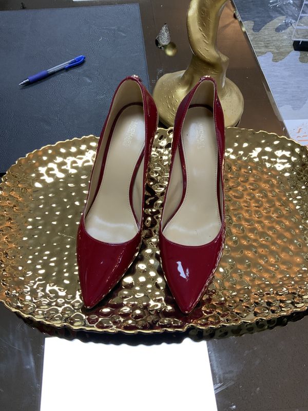 Woman Shoes Michael Kors Dorothy Flex Patent Pump Maroon Size 9M