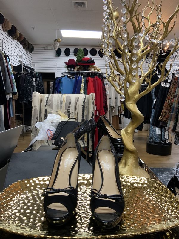 Woman Shoes Black Sudue Peep Toes with Bow with Net Heel Side High Heels Size 9 1/2