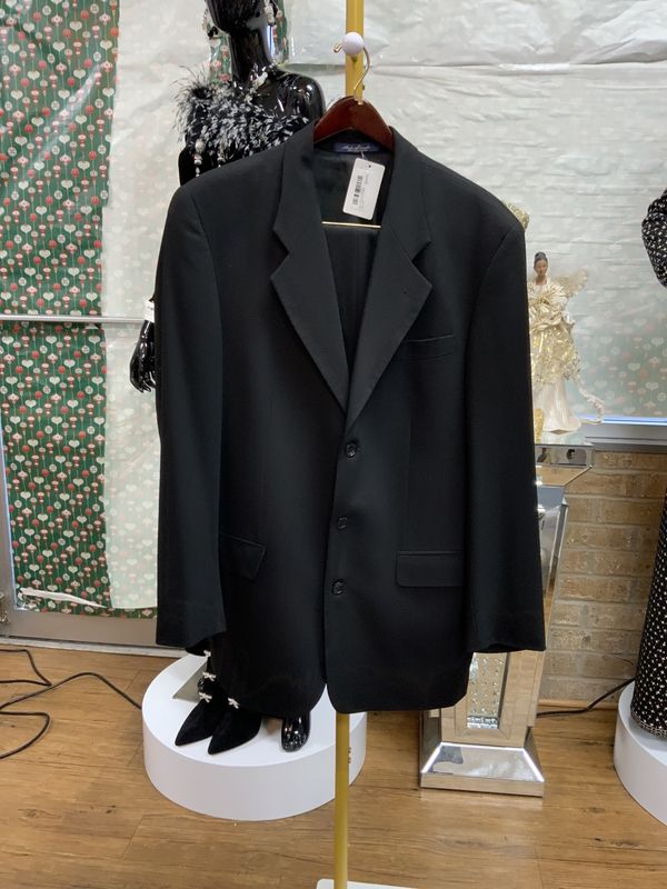 Men 2 Pcs Suit Black Size 40?