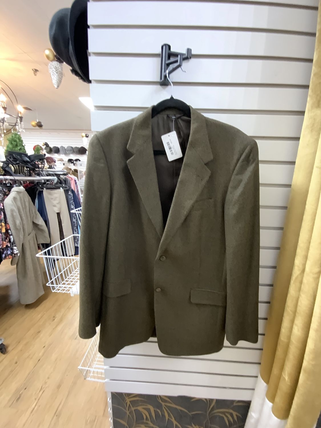 Men Blazer Tweed Brown Size 42 Long