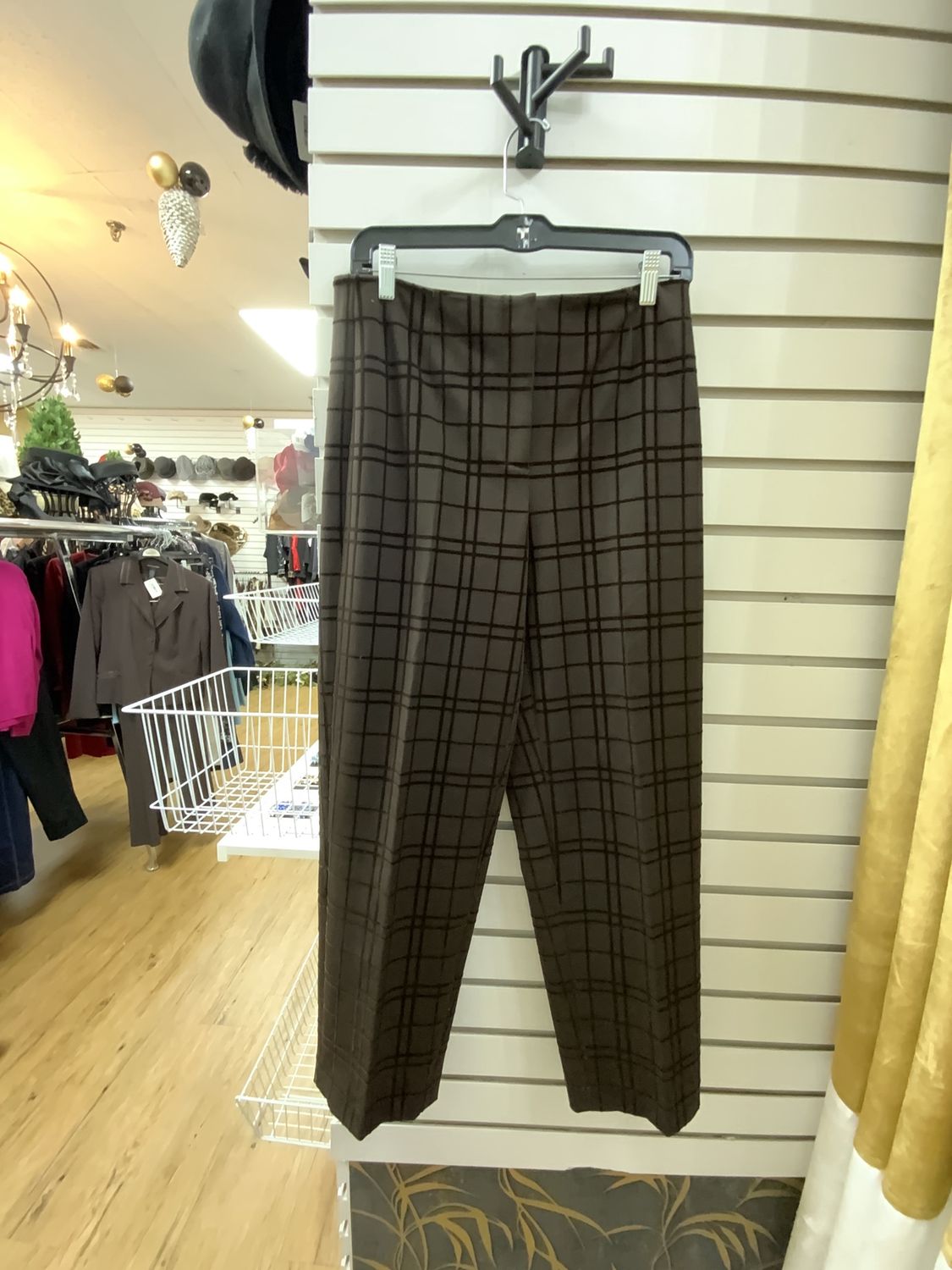 Woman Brown with Suede Strips  Pants Size 10 Petites