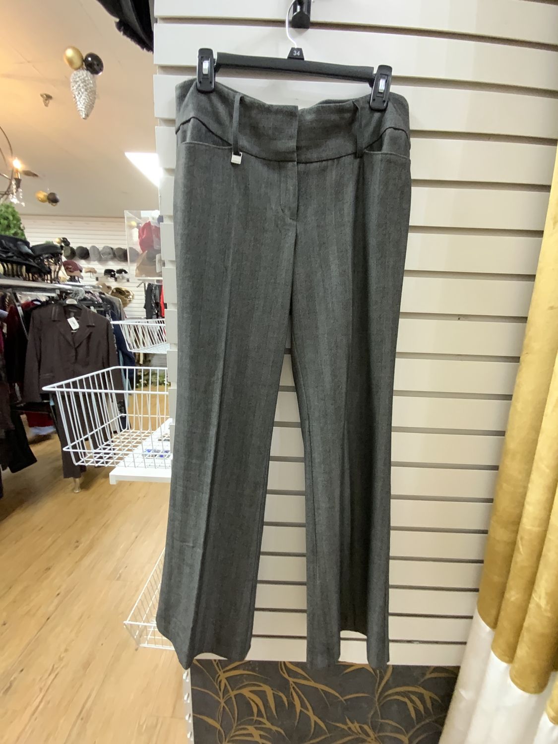 Woman Gray and Black Pin Strip Wide Leg Pants Size 8