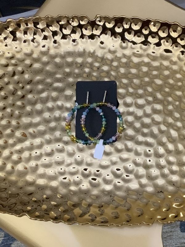 Woman Multi Colored Beaded Stretchy glass Beads Earrings