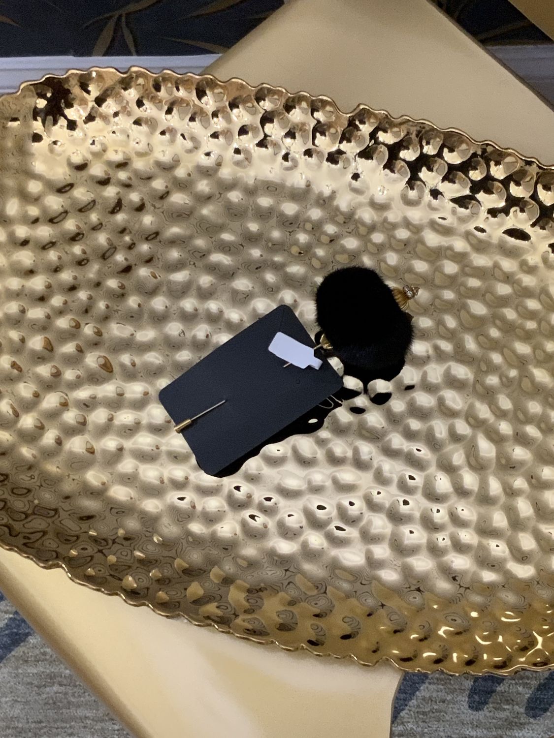 Woman Real Mink Hat Pin with Gold Tone