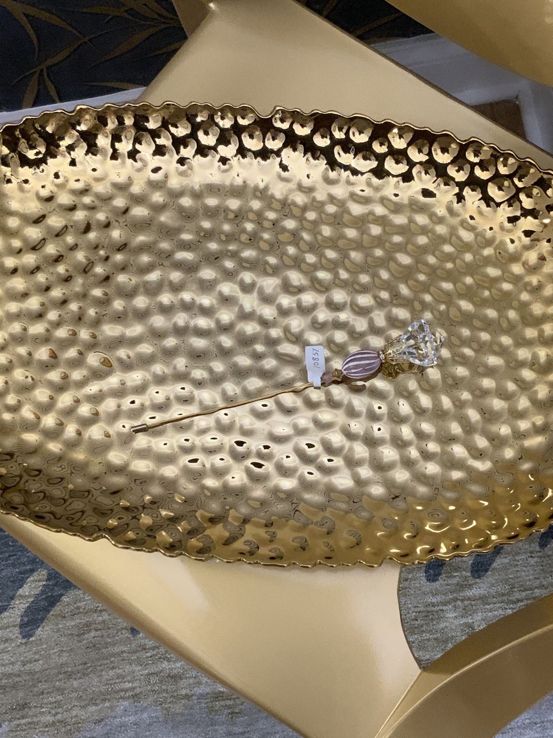 Woman Pink and Dimond Top Crystal Hat Pin