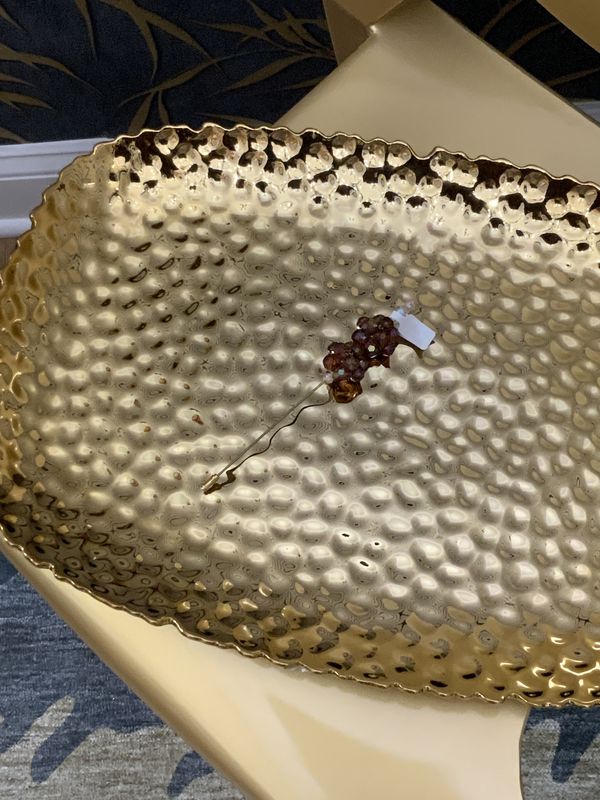 Woman Rose and Clear Beads Hat Pin