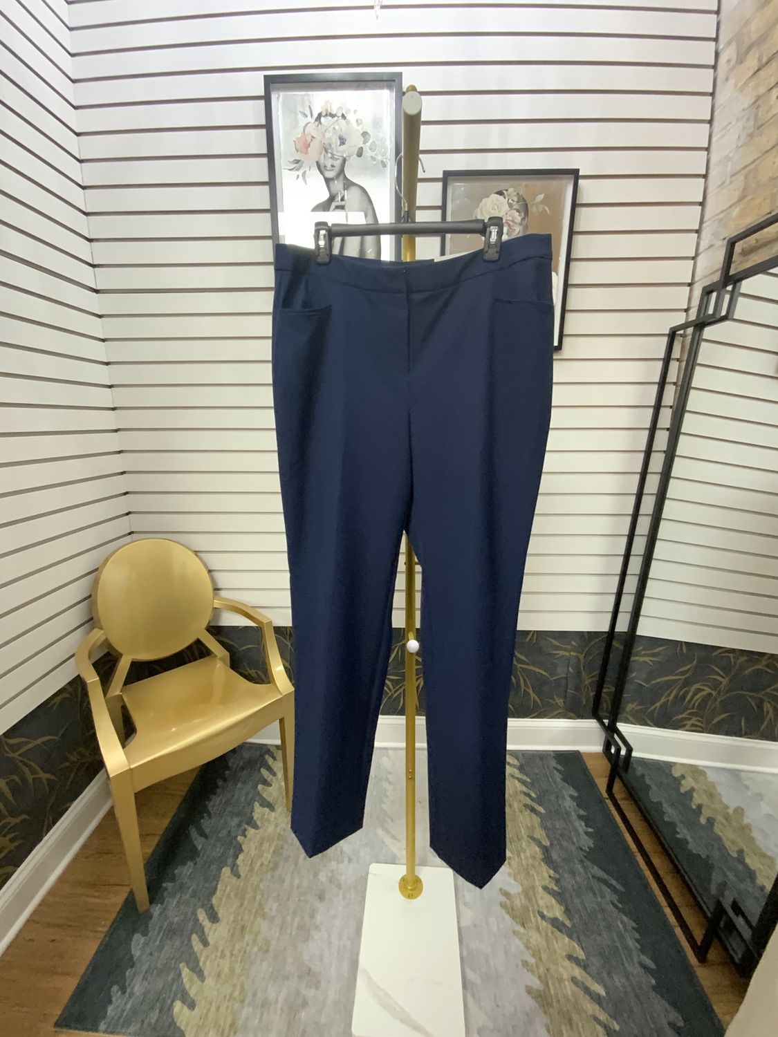 Woman Blue Pants Long Length Mid Rise New Size 16L Reg $59.50