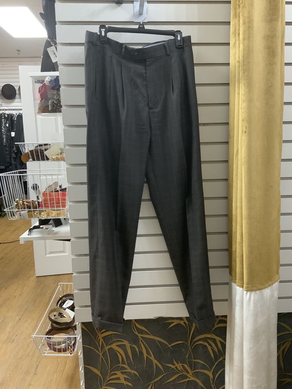 Men Gray and White Strips Pant Size 33x32