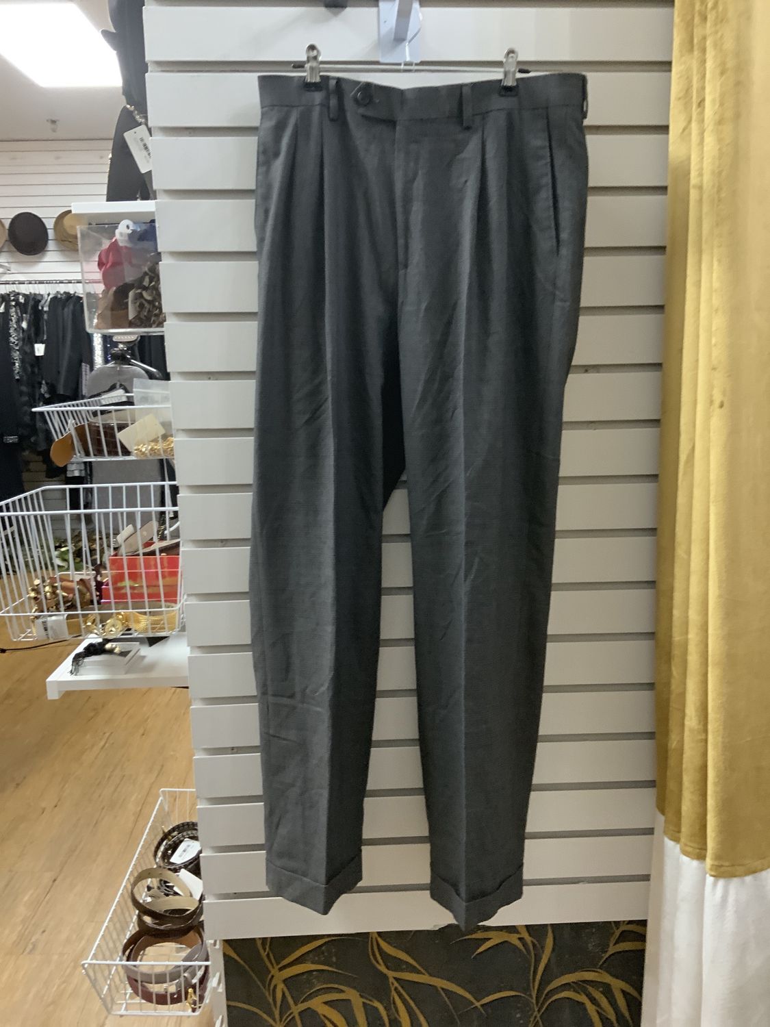 Men Gray with Black Strips Pants  Size 32x32L