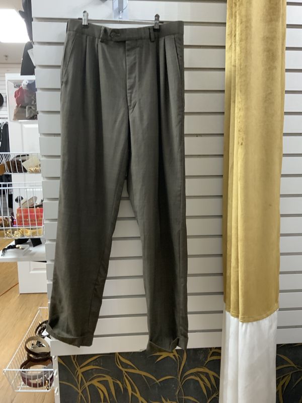 Men Dress Pants Size: 32x32 Brown with Black Strips