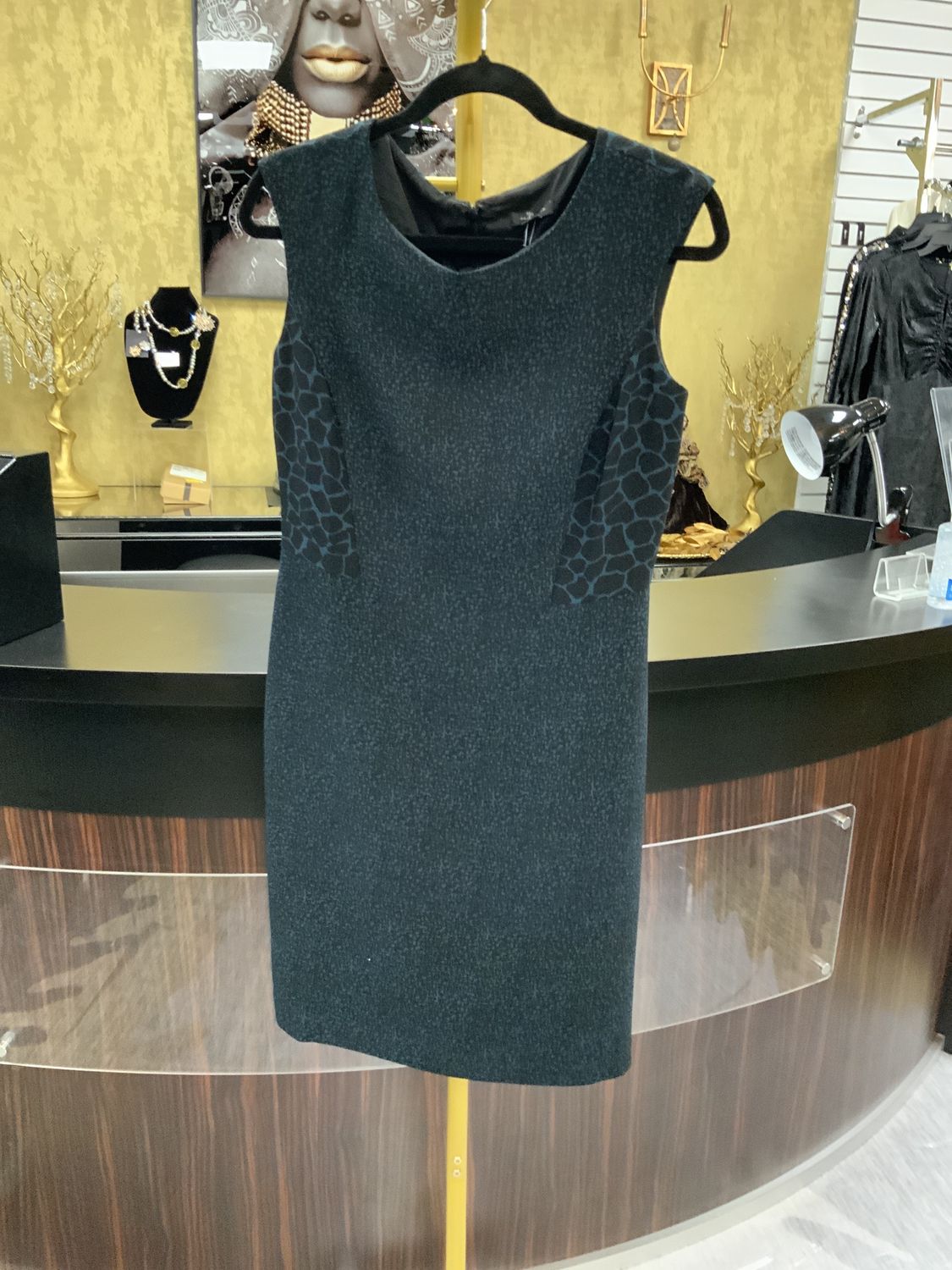 Woman Green and Black Sleeveless Dress Size 6