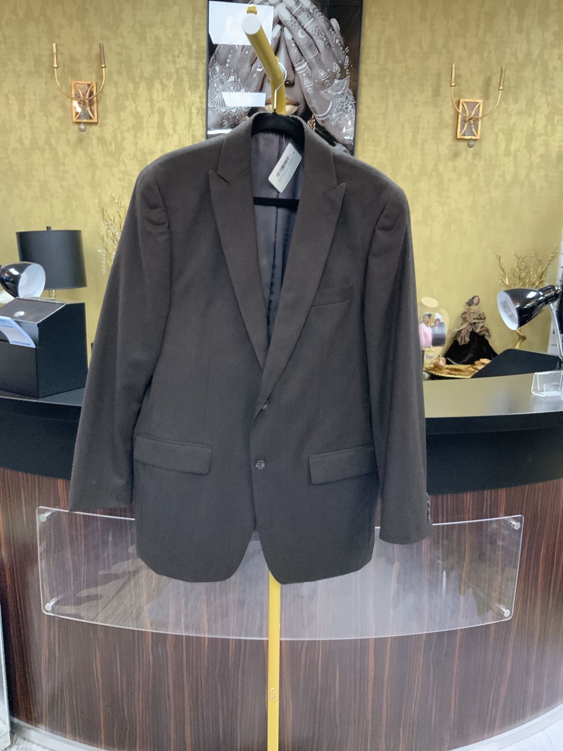 Men Brown Wool Sport Coat Size 42L