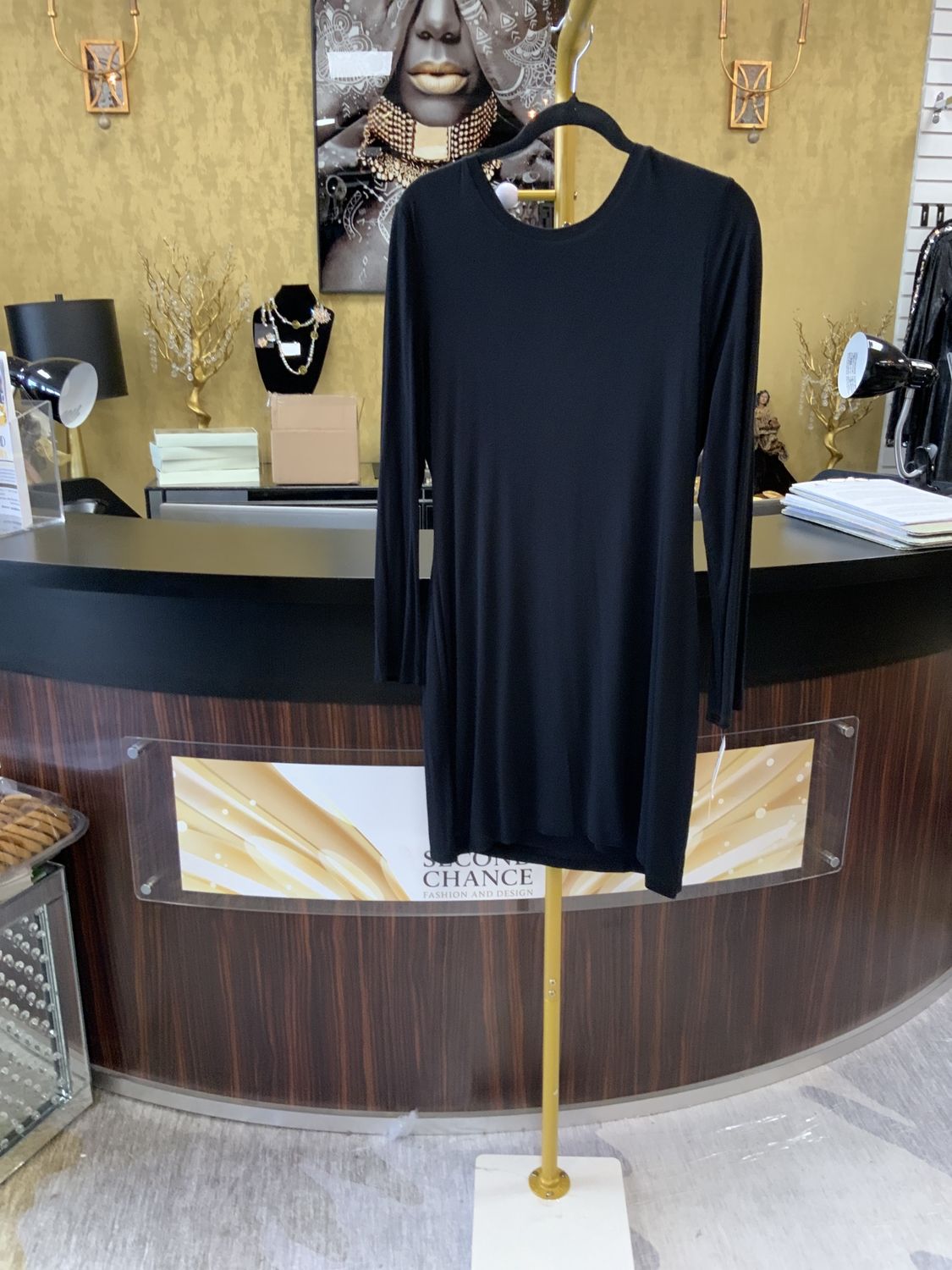 Woman Black Knit Dress Size XL