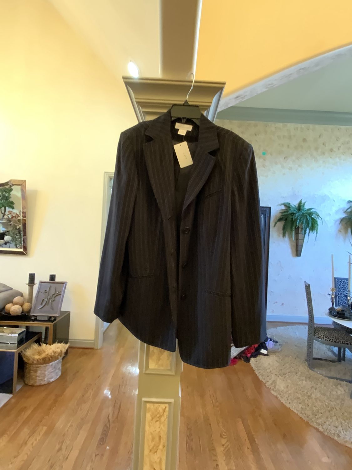 Woman Blue Pin Strip Jacket Size 14