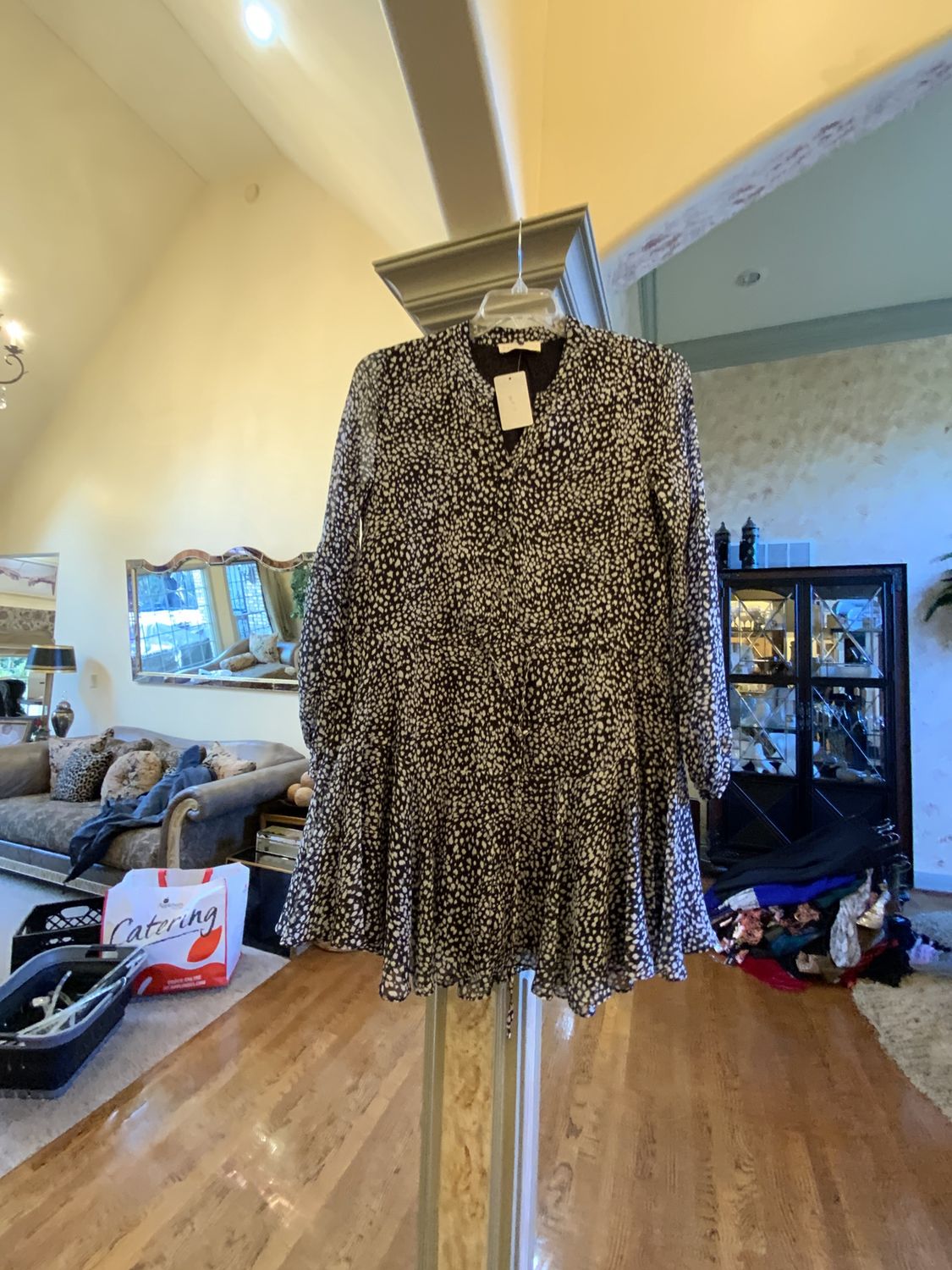 Woman Black and White Dress or Tunic Size Med