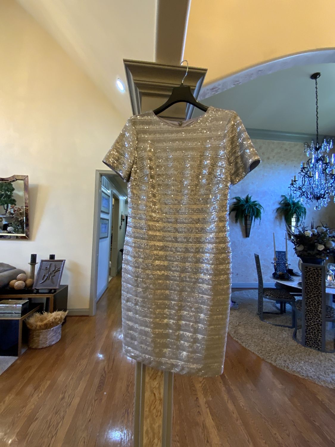 Woman Sequin Silver Dress Size 12