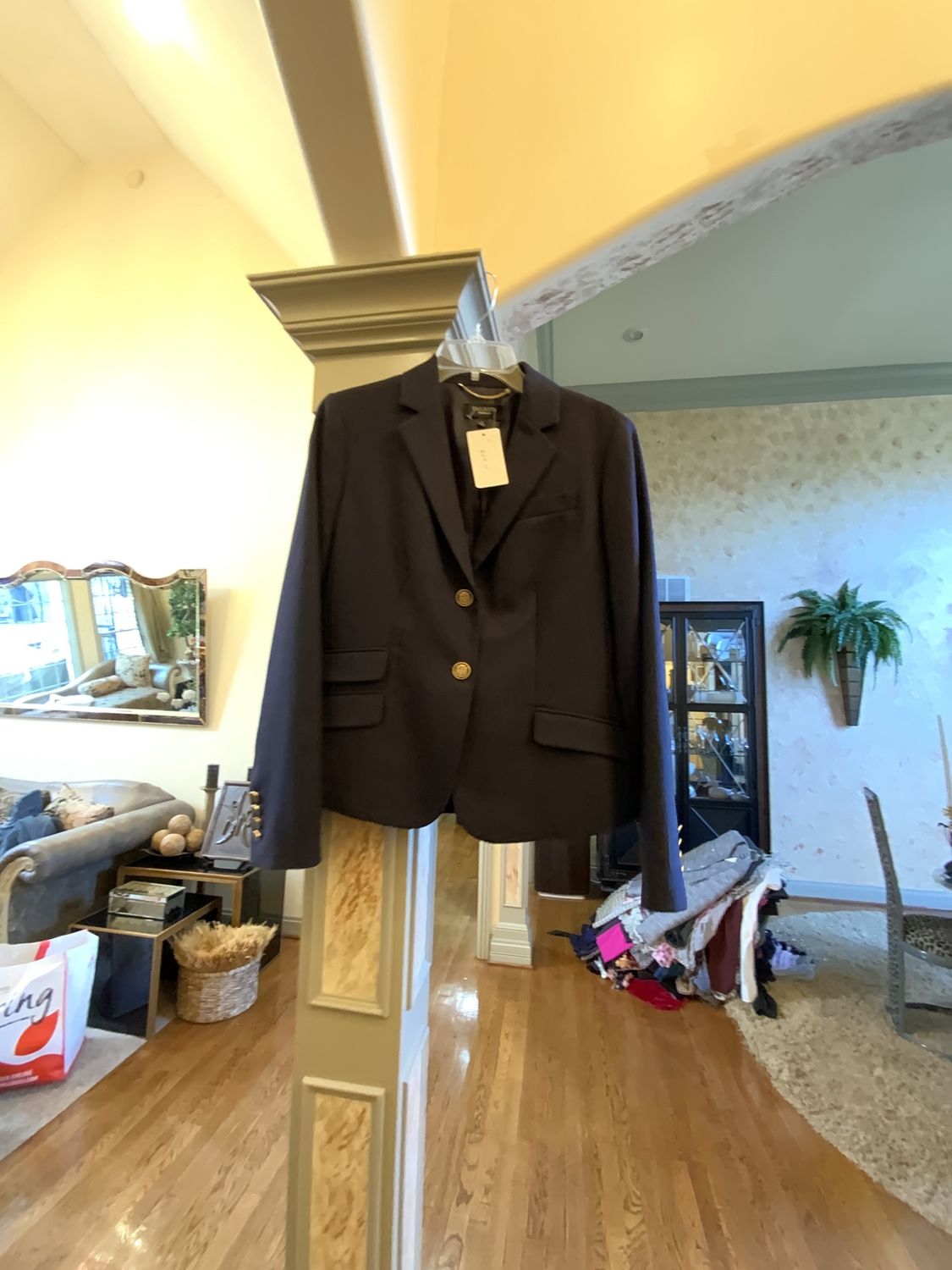 Woman Blue Jacket with Gold Buttons Size 8