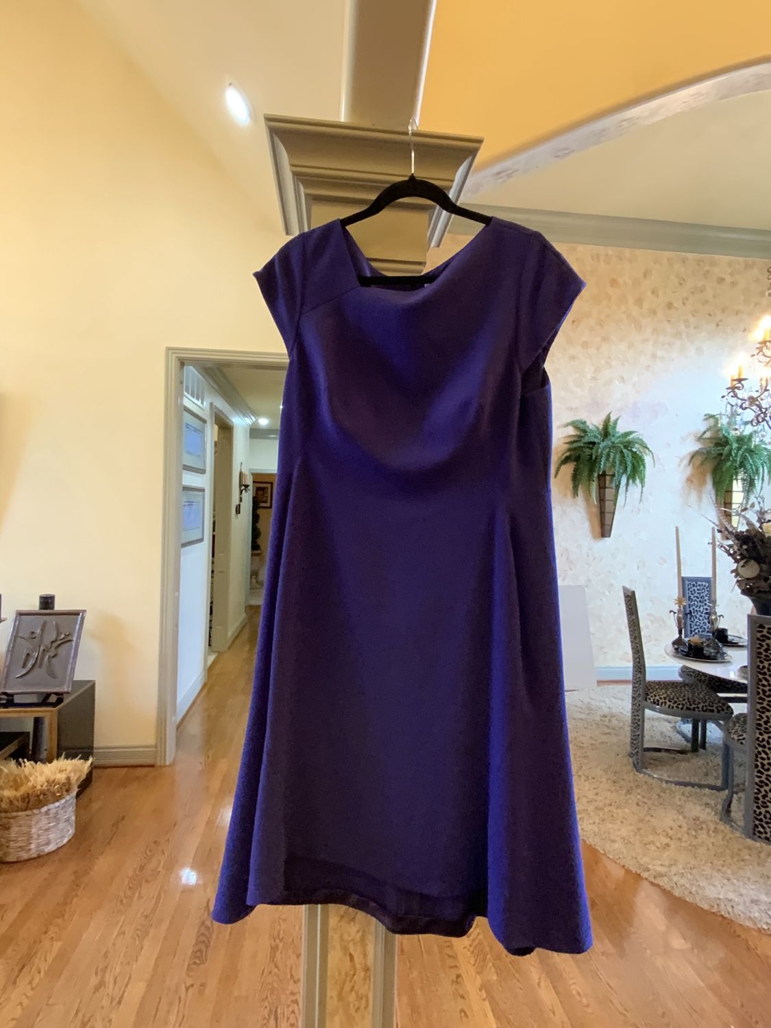 Woman Purple Sleeveless Dress A-Line Size 14