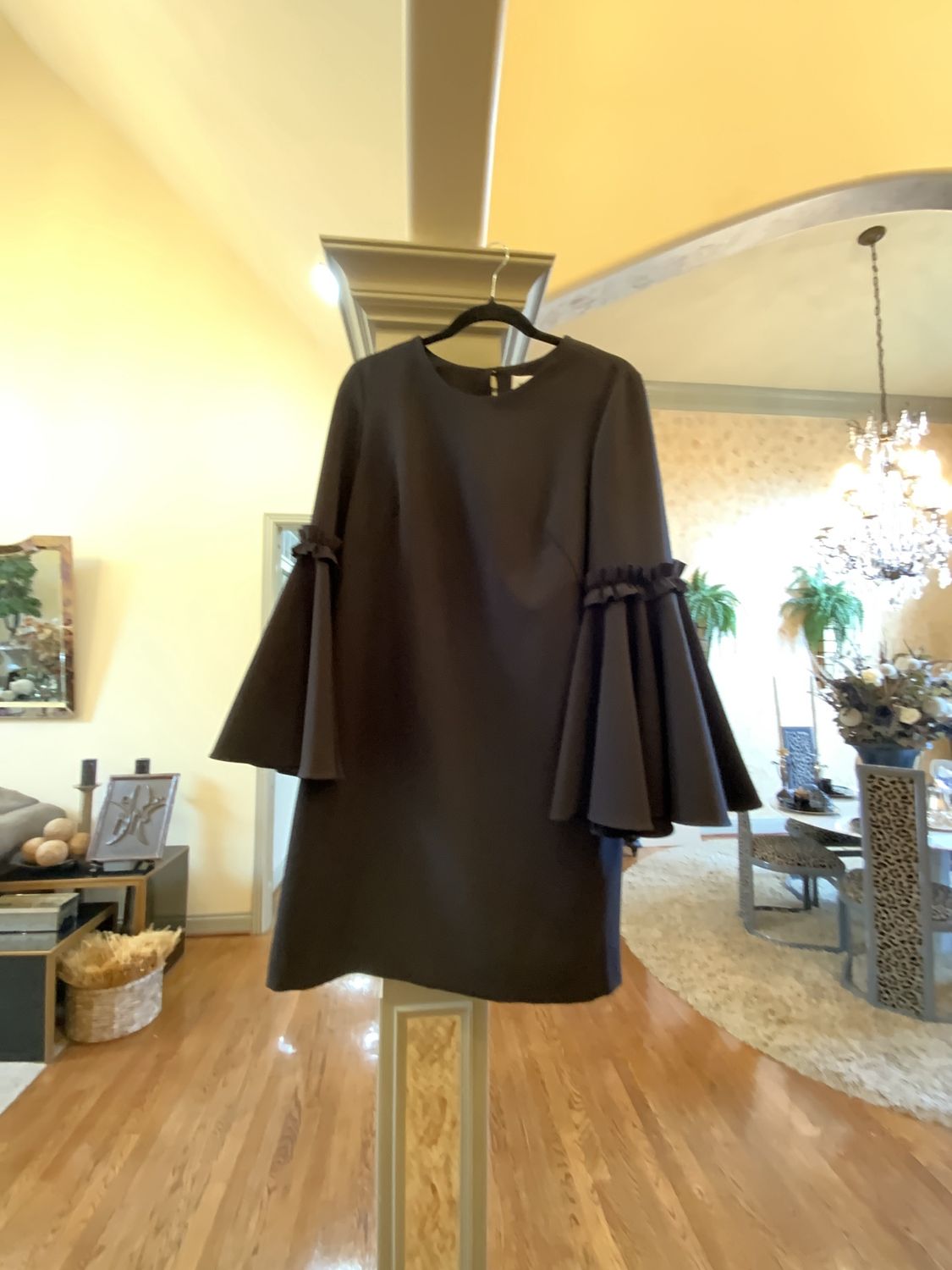 Woman Black Dress with Bell Sleeves Reg $325 Size 10