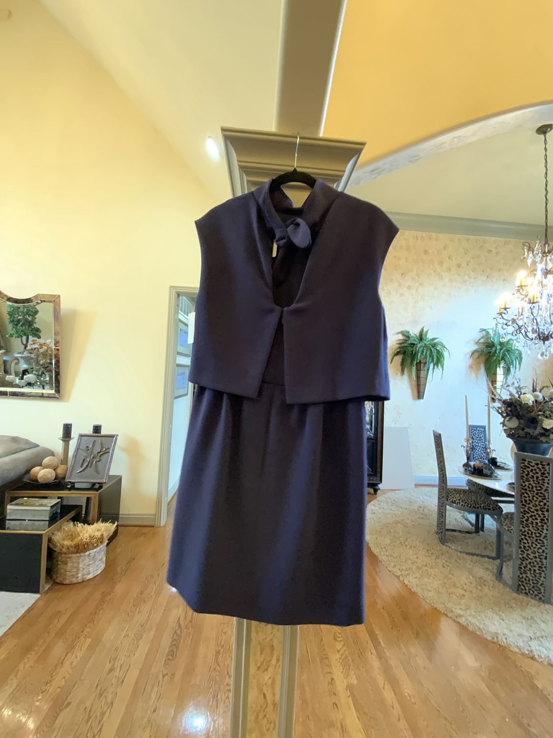Woman Navy Dress with Back Tie Reg $258 Size 42/10
