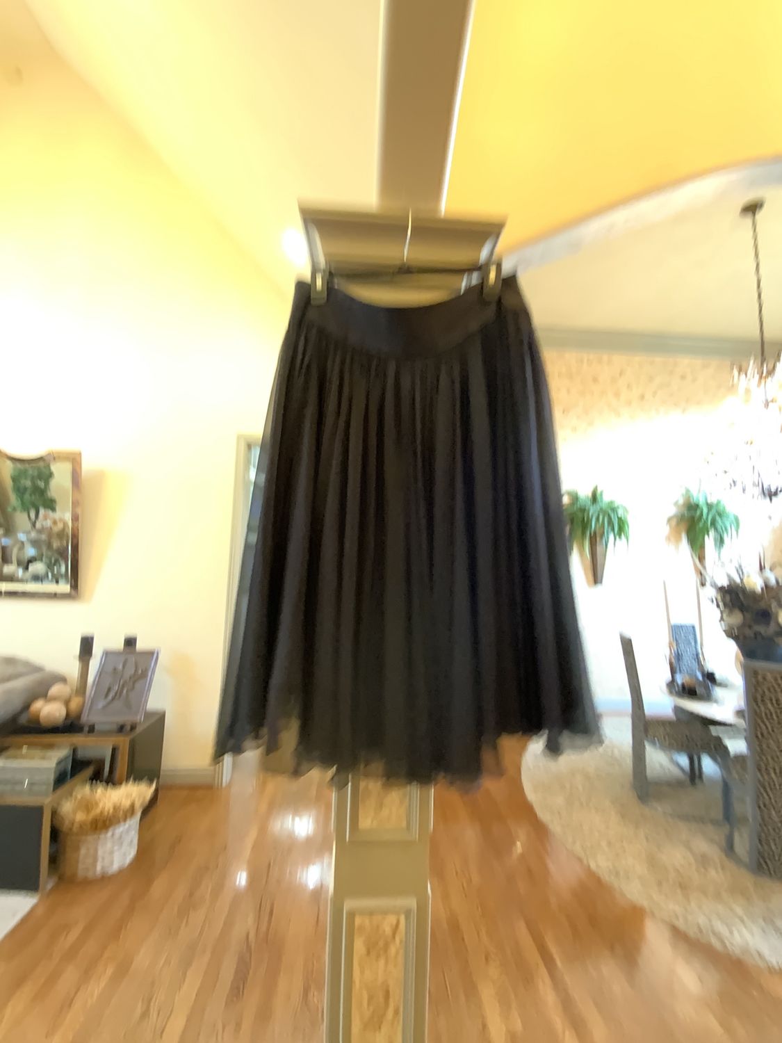 Woman Black Sheer Skirt Size 14
