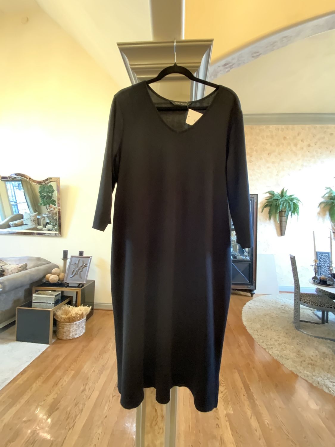 Woman Black Knit 3/4 Length Sleeves REG $275 Size XL