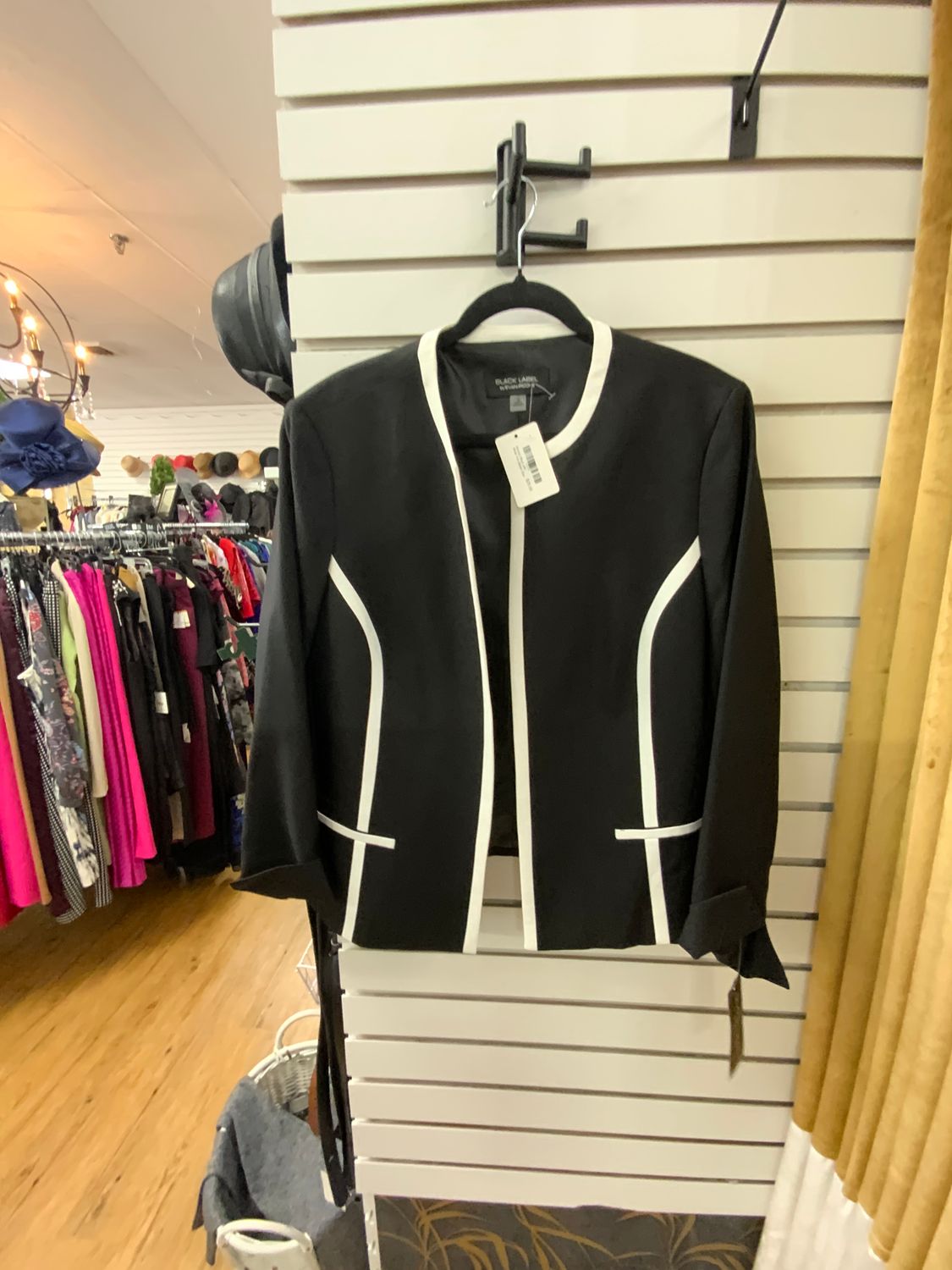Woman Black with White Trim Blazer Size 18