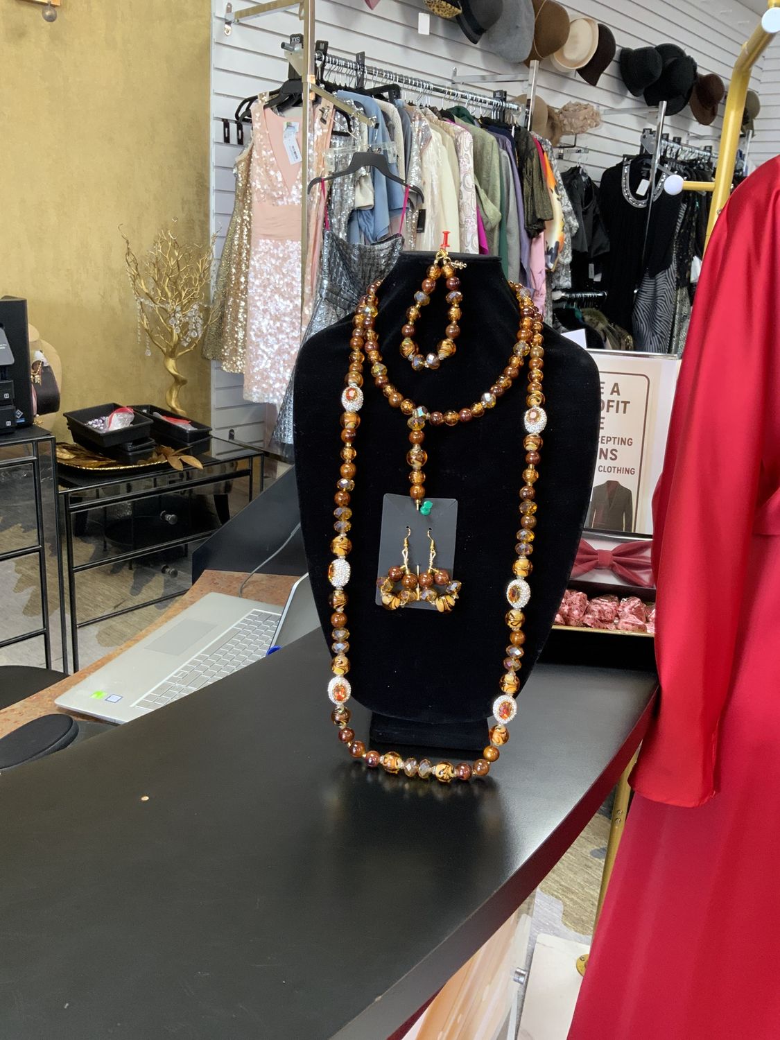 Clay in The Potter's Hands 5 Pcs. Custom  2 Necklaces, Earrings, Hat Pin, and Bracelet