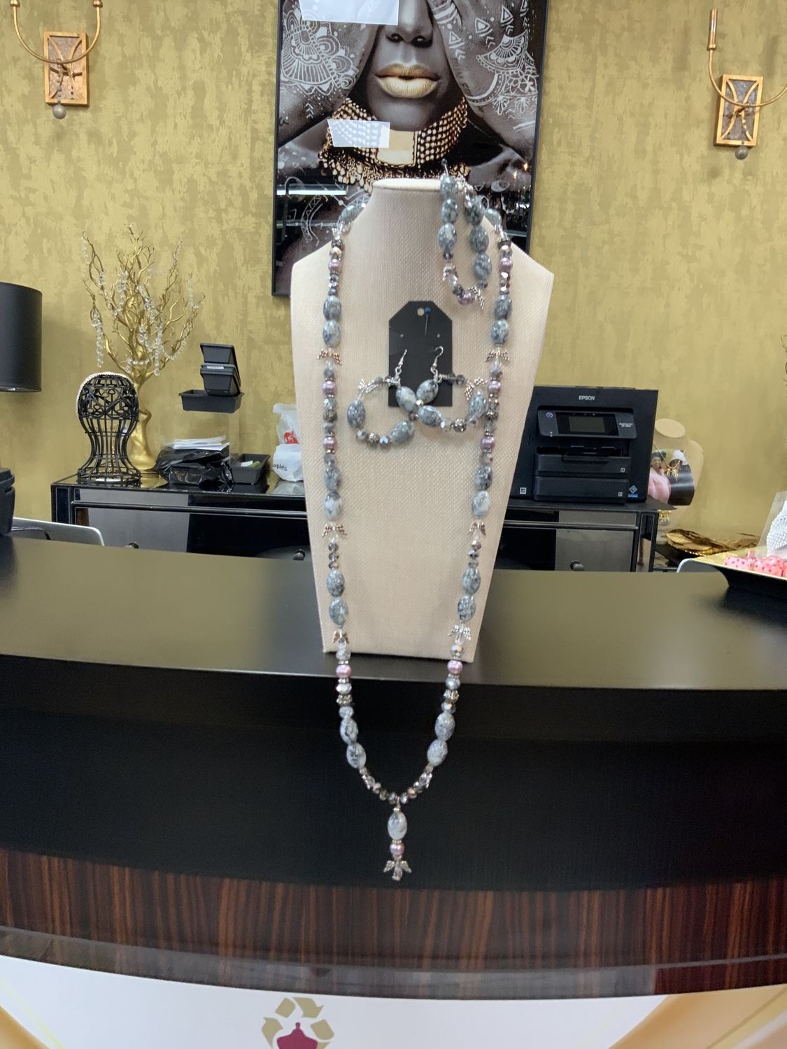 Living Light 3 PCS Custom Necklace, Earrings,a nd Bracelet