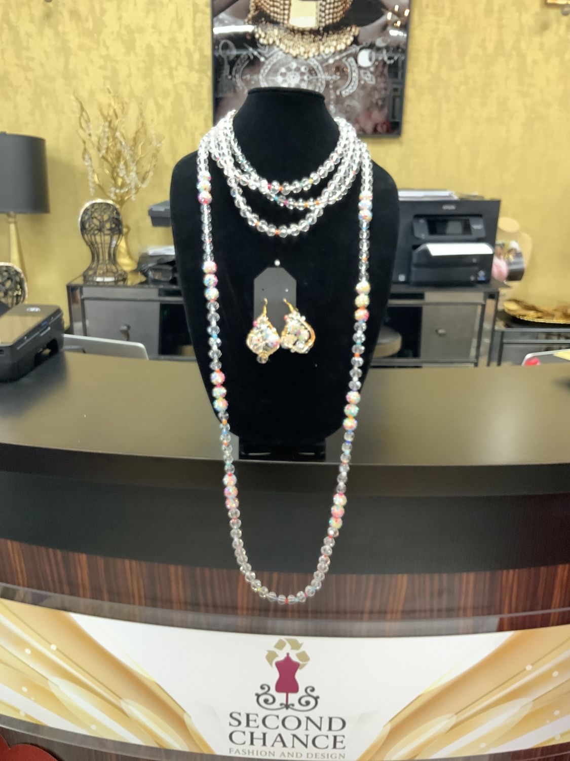 Lilly of the Valley 3 Pcs. Custom 2 Necklace and Earrings