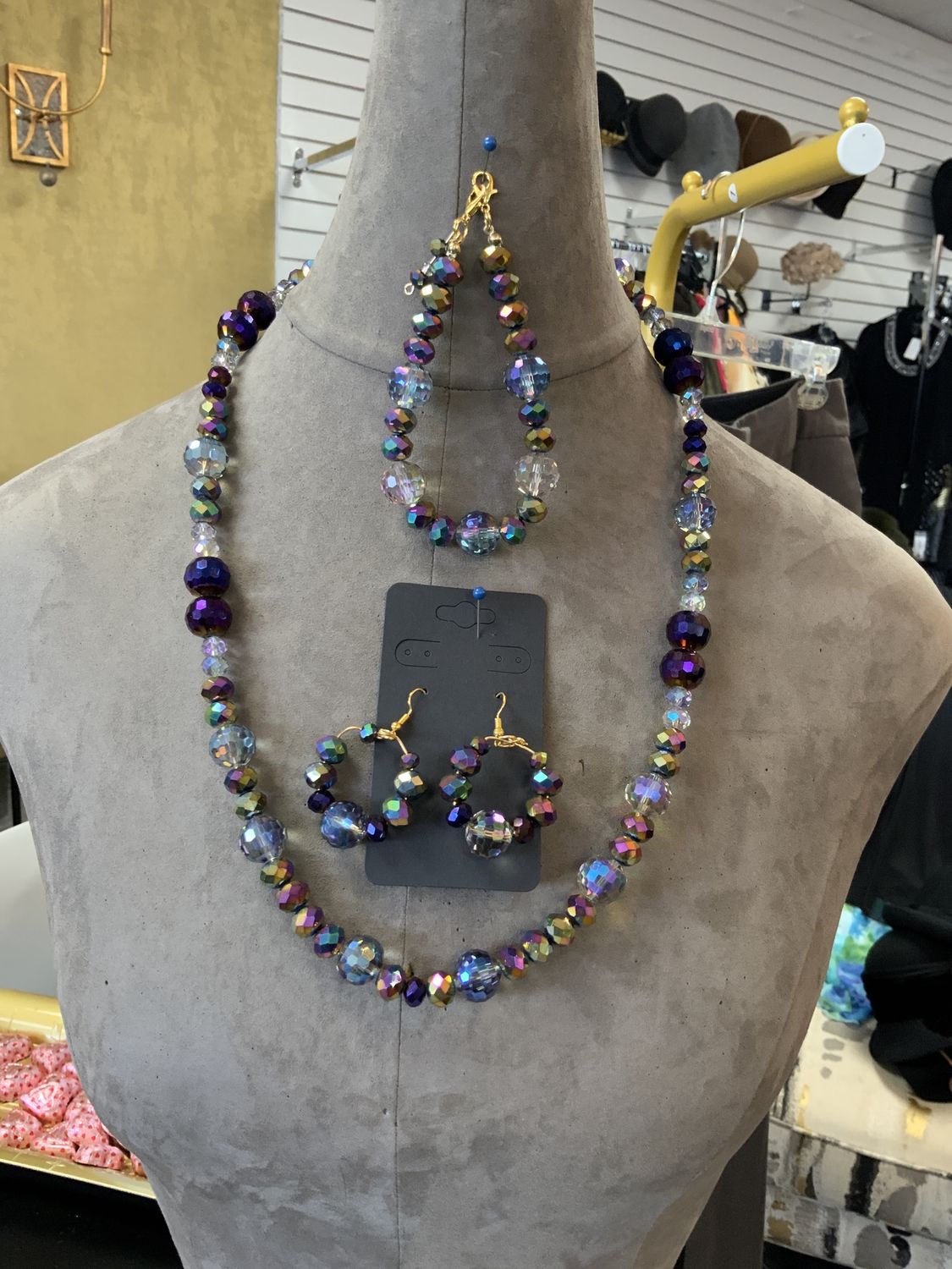 Crowned 3 Pcs Custom Set Necklace, Earrings, and Bracelet