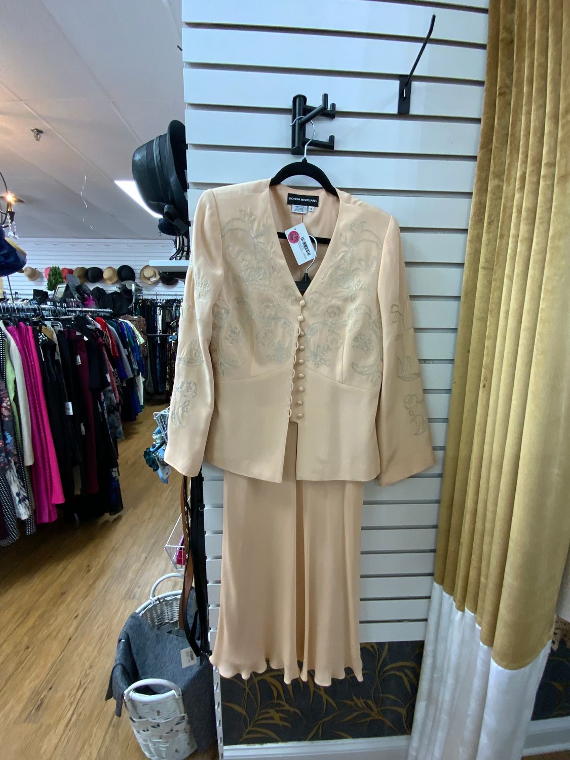 Two PCS Peach Suit Jacket and Skirt Size 8