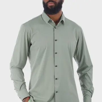 Men's Strechy Solid Color Long Sleeve Shirts