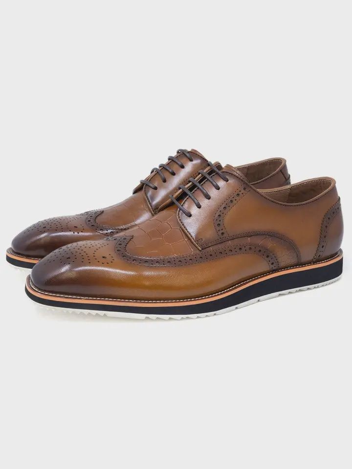 Men's Brogue Lace-Up Leather Dress Shoes Size 11