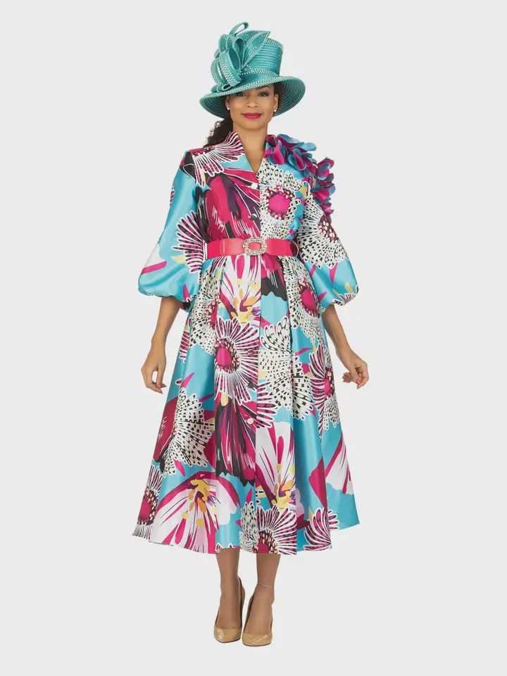 Woman Balloon Dress Floral Print