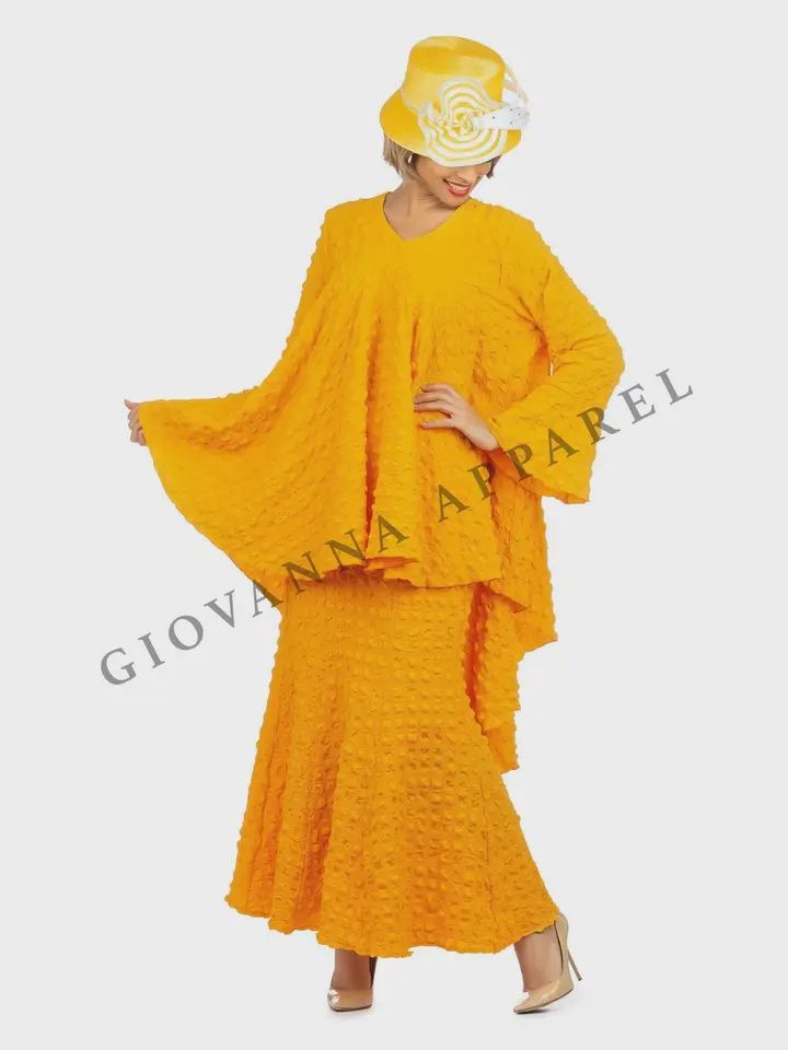 Woman Plus 2 PCS Full Flare Top and Skirt 1X