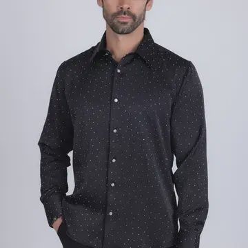 Men Shirt Black with Rhinestones Grab $45.00