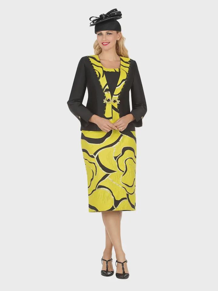 Woman 3PCS Suit Yellow and Black