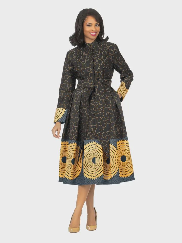 Woman Dress Black with Print