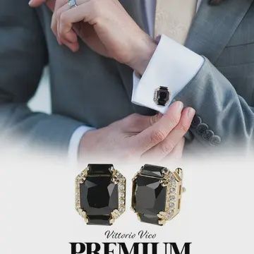 Men Cufflinks Rectangular and Stone Box