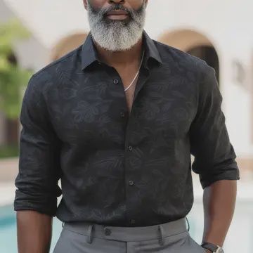 Men Shirt Black with Print