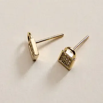 Earrings 18K Gold Filled Lock Stud