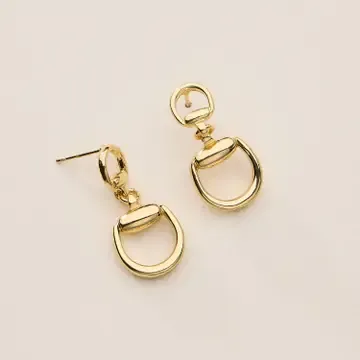 Earrings Double Link Stud Gold or Sliver
