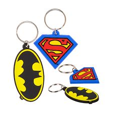Batman and Superman keychains