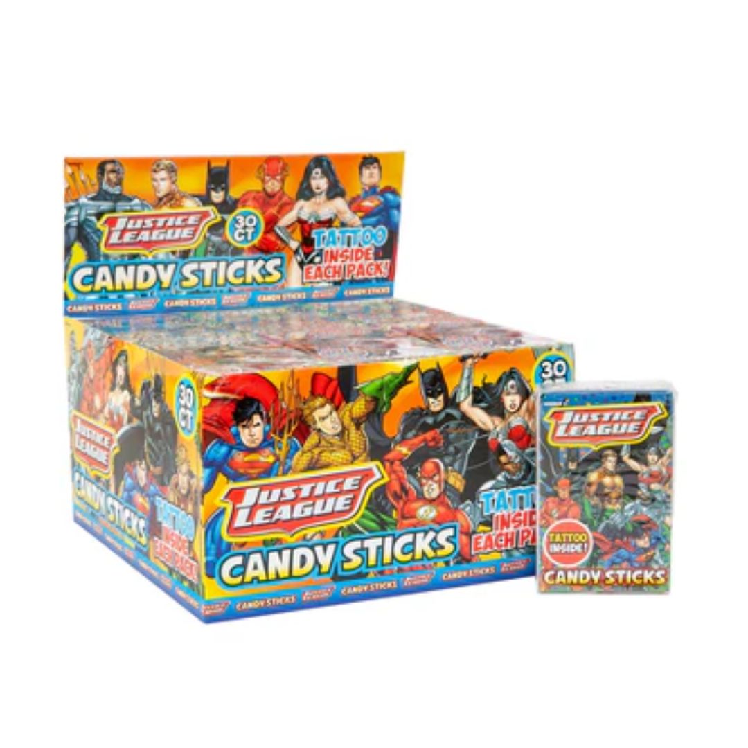 Worlds Justice League Candy Sticks with Tattoo