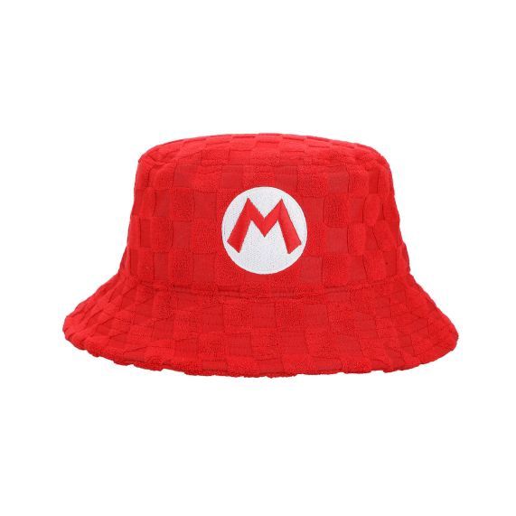 SUPER MARIO -Red Mario Checkered Bucket Hat