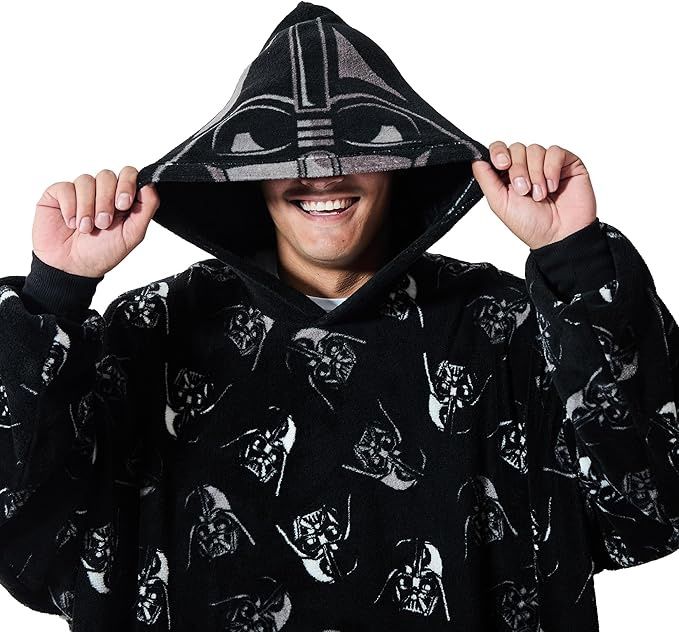 Star Wars Spaceships All-Over Print Black Hooded Blanket-OSFA, Stw Spaceships, One size